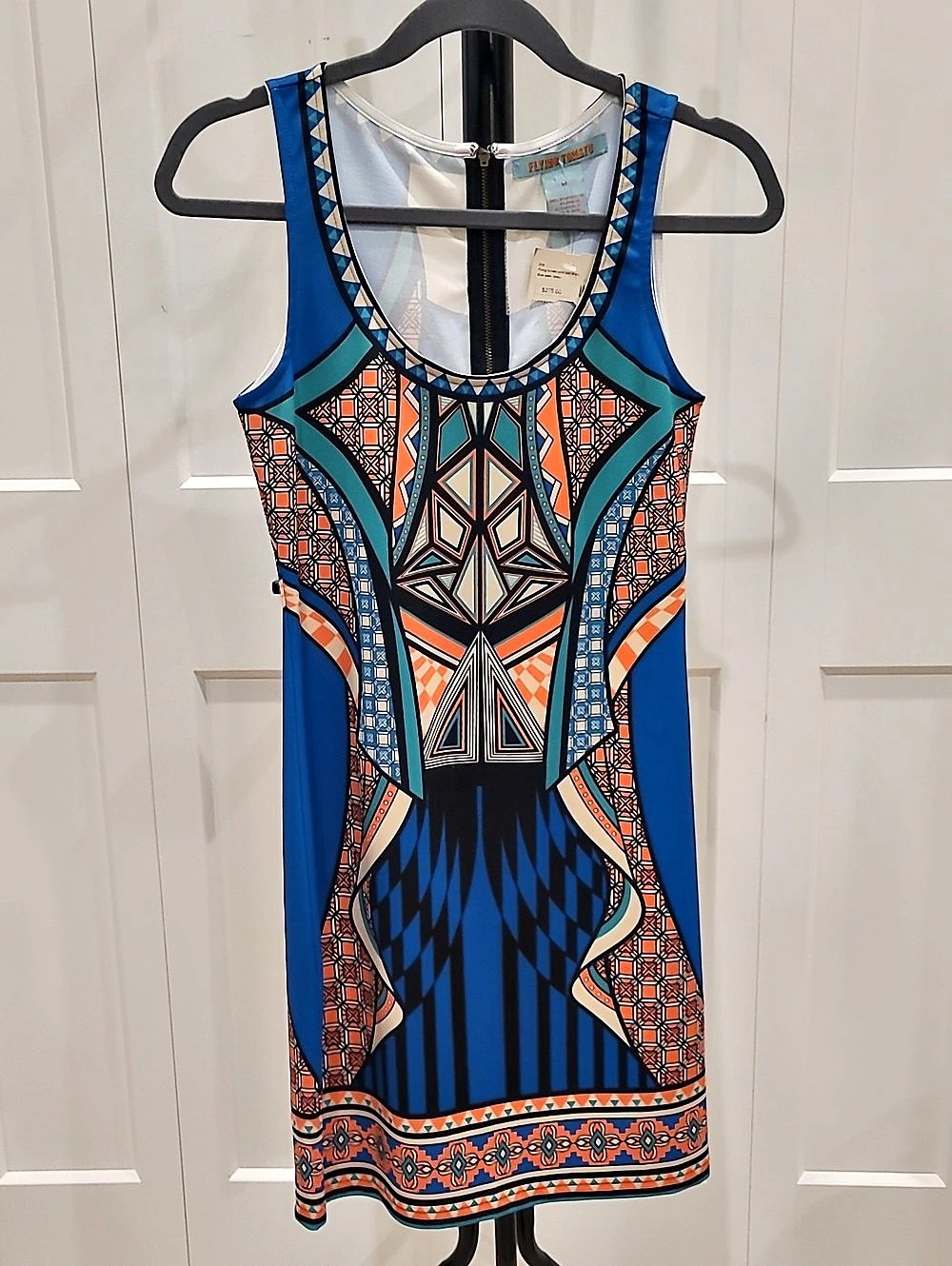 Flying Tomato Anthropologie Geometric Mini Dress in Blue & Orange  NWT